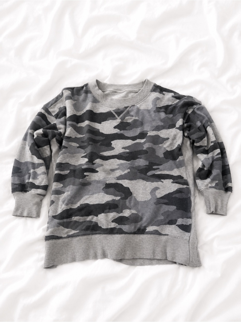 aerie Grey Camo Crewneck Sweater